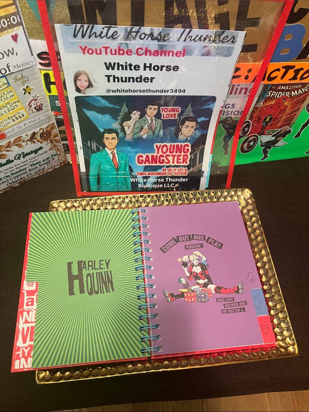 #2785**Harley Quinn "Puddin'" Red Spiral Notebook - Picture 5 of 17